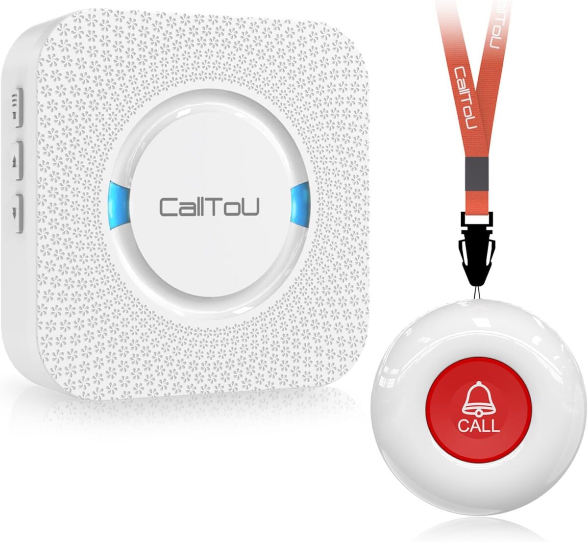 CallToU Caregiver Pager Wireless Call Button Nurse Alert System 500+ Feet for Home/Elderly/Patient/Disabled 1 Plugin Receiver 1 Waterproof Transmitter - Image 1