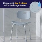 Drive Medical RTL12202KDR Shower Chair with Back, Adjustable Stool with Suction Feet, Shower Seat for Inside Shower or Tub, Bathroom Bench Bath Chair for Elderly and Disabled, 300 LB Weight Cap, Grey - Image 6