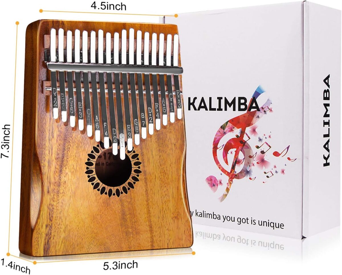 Kalimba Thumb Piano 17 Keys, Portable Mbira Finger Piano Gifts for Kids and Adults Beginners Wood - Image 7