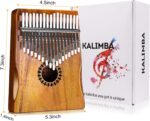 Kalimba Thumb Piano 17 Keys, Portable Mbira Finger Piano Gifts for Kids and Adults Beginners Wood - Image 7