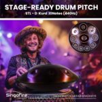 Handpan Drum, 22-Inch 10-Note 440Hz D Minor Kurd Handpan, Includes Soft Bag, 2 Mallets, Stand and Dust-Free Cloth (Purple) - Image 2