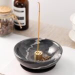 Incense Holder, Beautiful Natural Marble Incense Burner for Meditation, 9 Incense Holes Suitable for Most Incense Types (Black) - Image 7