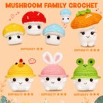 MAGIMUSE Crochet Kit for Beginners, Crochet Starter Kits for Adults Amigurumi Craft Knitting Crocheting Kits with Step-by-Step Video Tutorials, Mushroom Family(40%+ Yarn - Image 5