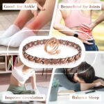 Copper Anklet for Women Magnetic Copper Ankle & Lymphatic Drainage Ring with 3500 Gauss Magnets 100% Solid Pure Copper Jewelry Gift with Adjustment Tool (Fishtail） - Image 6