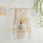 Mong Handmade Macrame Wall Hanging Shelf, Boho Indoor Rope Plant Pot Basket Hanger Holder, Rope Plant Hanger for Wall Decor Indoor Outdoor - Image 2