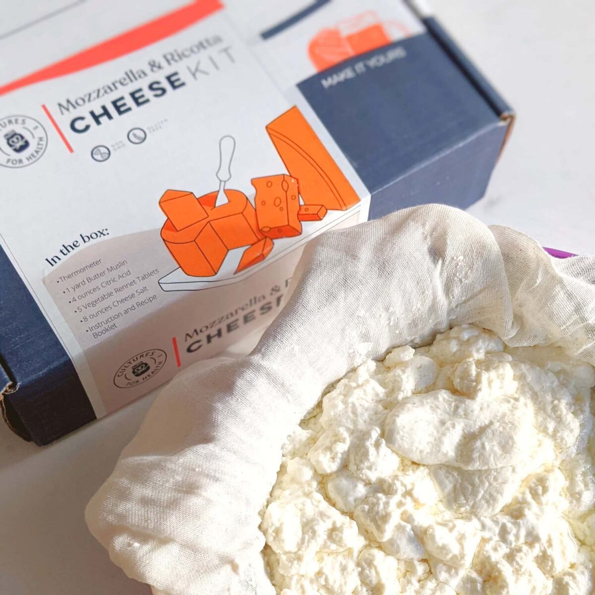 Mozzarella & Ricotta Cheese Making Kit | 5 Piece DIY Kit Includes Cheesecloth, Vegetable Rennet, Citric Acid, Cheese Salt, & Cooking Thermometer | Great Gift Ideas | Italian Cheese Making Supplies - Image 3
