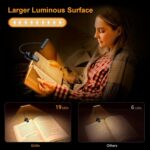 Gritin Rechargeable Book Light for Reading in Bed with 19 LED &Memory Function-Eye Caring 3 Color Temperatures, 5 Brightness Levels, 80 Hrs Runtime Flexible Goose Neck Clip on Light for Book Lovers - Image 4