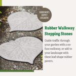 Leaf Garden Stepping Stone | Decorative Walkway Stepping Stones for Outdoor Garden Flowerbed & Lawn Yard Pathway | Weatherproof & Anti-Slip Rubber Pavers - 16" L x 16" W x 3/4" H - Image 5