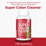 Health Plus Super Colon Cleanse 15 Day Supply of Gentle Gut Cleanse Detox, Psyllium Husk, Probiotics for Constipation Relief & Digestive Support, 60 Capsules - Image 7
