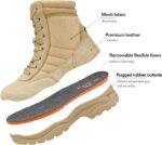 NORTIV 8 Men's Military Tactical Work Boots Side Zipper Leather Motorcycle Combat Boots Trooper(6-8 Inches) - Image 6