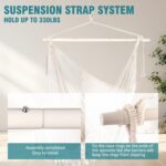 Chihee Hammock Chair Super Large Hanging Chair Soft-Spun Cotton Rope Weaving Chair, Collapsible Strong Metal Spreader Bar Wide Seat Lace Stretch Swing Chair Indoor Outdoor Garden Yard Theme Decoration - Image 5