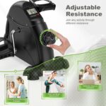Mini Exercise Bike, Under Desk Bike Pedal Exerciser for Arm/Leg Exercise, Adjustable Resistance with LCD Screen Display for Home/Office Workout - Image 3