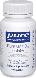 Pure Encapsulations PureMelt B12 Folate - Active B Vitamin with L-5-MTHF - Metabolism Support & Red Blood Cell Function* - Non-GMO & Vegan - 90 Lozenges