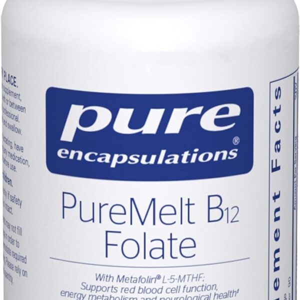 Pure Encapsulations PureMelt B12 Folate - Active B Vitamin with L-5-MTHF - Metabolism Support & Red Blood Cell Function* - Non-GMO & Vegan - 90 Lozenges