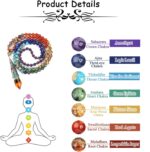 GEHECRST Natural 7 Chakra 108 Mala Prayer Beads Necklace with Reiki Healing Crystal Pointed Pendant 6mm Gemstones Beads Necklace Mens Womens Jewelry for Meditation, Protection - Image 5