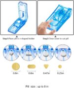 Monthly Pill Organizer 2 Times a Day, with Weekly Pill Bag, Portable Hard Shell, Pill Cutter, Plastic Opening Pick, Monthly & Weekly Stickers, Convenient Medication Management and Tracking - Image 5