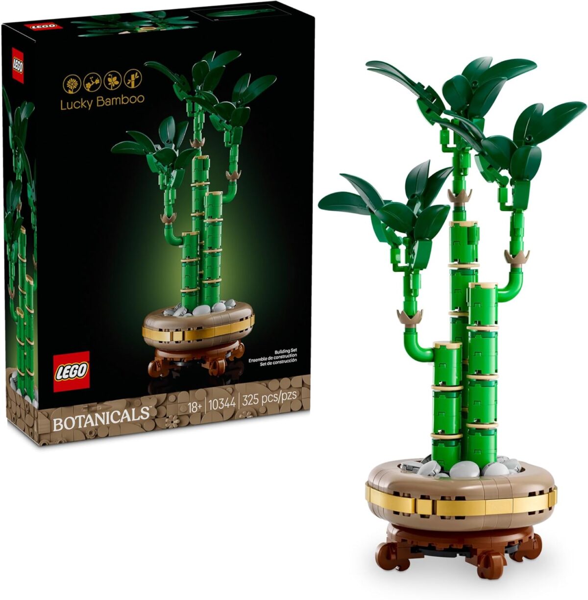 LEGO Botanicals Lucky Bamboo Building Set - Artificial Plant for Indoor Home Décor, Adults Ages 18+ - Fake Plant Decoration for Table, Desk, Office - Unique Gift for Her & Him - 10344 - Image 1
