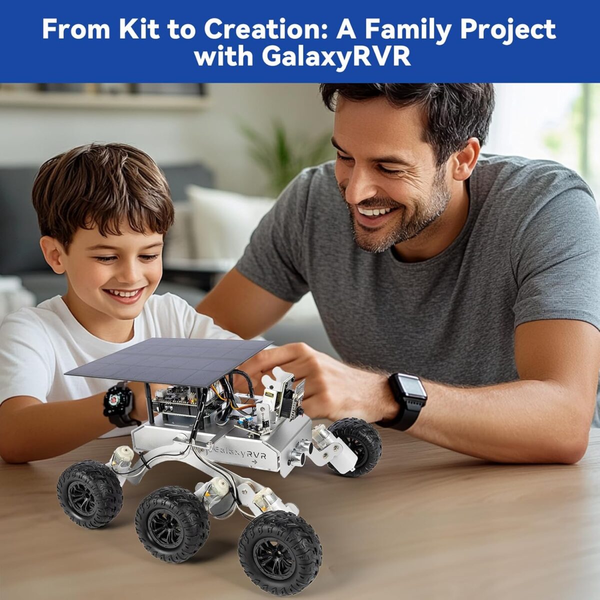 SunFounder GalaxyRVR Mars Rover Kit, Smart Video Robot Car Kit Compatible with Arduino Uno R3 with ESP32 CAM for Real-Time FPV Visuals, R3 Board & Rechargeable Batteries Included - Image 4