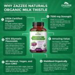 Zazzee USDA Organic Milk Thistle 30:1 Extract, 7500 mg Strength, 120 Vegan Capsules, 80% Silymarin Flavonoids, Standardized and Concentrated 30X Extract, 100% Vegetarian, All-Natural and Non-GMO - Image 6