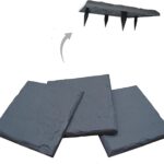 Gardien 15.5” Decorative Stepping Stones That Stake Into The Ground - Decorative Walkway for Outdoor Pathway, Lawn, Yard, Home, or Garden Pathway Pavers - Polyresin Material (4, Slate Grey)