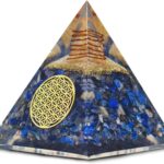 Lapis Lazuli Pyramid – Handmade Healing Crystal for Meditation, Reiki, Chakra Balancing, Spiritual Growth & Inner Truth – Natural Orgonite Energy Generator for Positivity & Focus