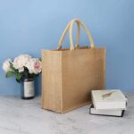 Segarty Tote Bags, 6 Pack Large Burlap Reusable Jute Canvas Gift Favors Bag with handles Blank Tote Bulk for Bridesmaid Wedding, Women Market Grocery Shopping, Bachelorette Party, Beach Trip, DIY - Image 6