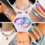 Quefe 3960pcs Pony Beads for Friendship Bracelet Making Kit 48 Colors Kandi Beads Set, 2400pcs Plastic Rainbow Bulk and 1560pcs Letter Beads with 20 Meter Elastic Threads for Craft Jewelry Necklace - Image 6