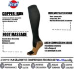 Graduated Copper Compression Socks for Men & Women Circulation 8 Pairs 15-20mmHg - Best for Running Athletic Cycling - Image 2