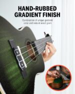 Donner Concert Ukulele Professional 23 Inch Mahogany Ukelele for Adult Beginner Ukele Bundle with Online Lesson Gig Bag Aquila String Pick Tuner Strap Cloth DUC-200G Green - Image 5