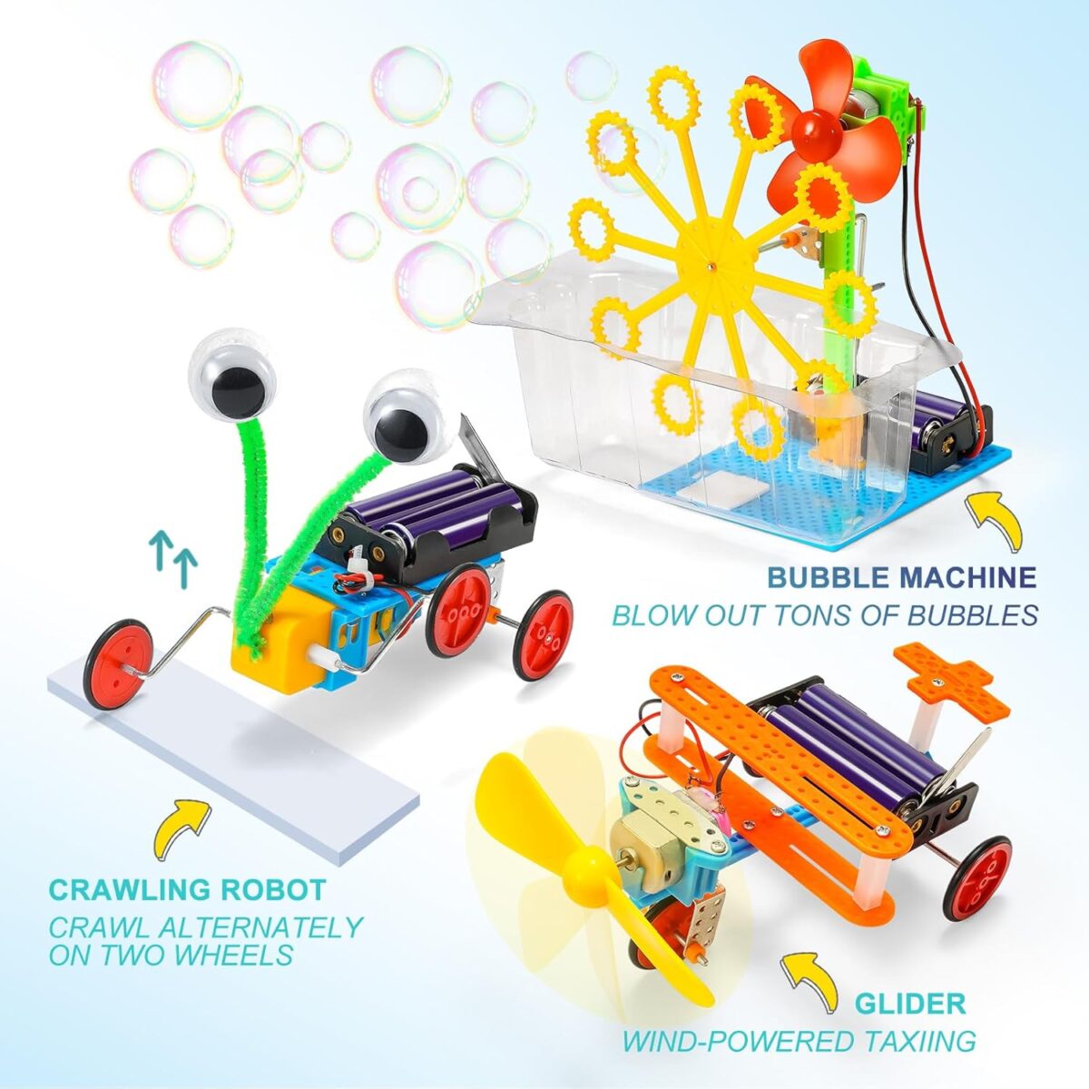 STEM Robotics Kits for Kids Age 8-12 8-10, Science Kits for Kids 5-7, STEM Toys for Boys Age 6 7 8 9 10 12 13 14 Girls Boys Birthday Gifts, Robot Building Crafts 6-8 Engineering Motor Set - Image 3