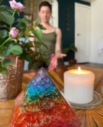 Orgonite Crystal Handmade Seven Chakra Gemstone Pyramid - Orgone Chakra Healing Stone Pyramids for Spiritual Healing, Meditaion, Yoga, Reiki Gifts, Office and Home Decor - Image 8