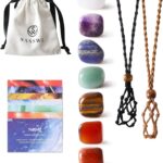 7 Chakra Healing Crystal Necklace Set - Boho Handmade Cord Cage and Hippie Energy Pendant Holder Real Crystal and Healing Stone Jewelry Spiritual Gift for Women Teen