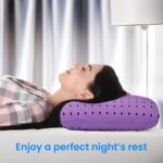 OMEO Lavender Pillow Queen Size, Ventilated Memory Foam Cooling Pillow for Back, Side and Stomach Sleepers Support, Sleeping Pillows for Adults, 28" x 16" - Home and Hotel Essentials - Image 9