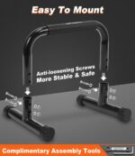 Push Up Bar, 12 Inch High Non-Slip Parallettes Bars & Dip Bars With Foam Handles, Heavy-Duty No Wobbling Calisthenics Equipment For Handstand, L-Sit, Gymnastics, Strength Training Home Gym Use - Image 8