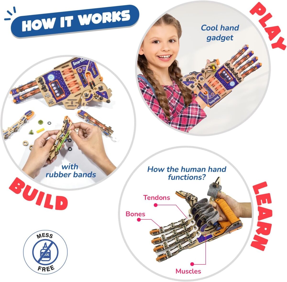 Smartivity DIY Robotic Mechanical Hand STEM Toy for Kids 8-9-10-11-12-13-14 Years Old | 2024 Parents Choice Award Winner I Birthday Gift for Boys & Girls | Engineering Kit for 8-14 Years Old - Image 4