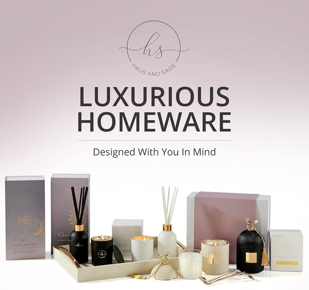 Scented Candles for Home Luxury Candle Gift Set - Candle Holder + 2 x 8.5oz Soy Candle Refills + Wick Trimmer - 115 Hour Burn - Birthday Gifts for Women - Centerpiece Decorations - 4 pcs - Image 8