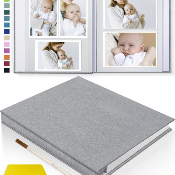 Popotop Photo Album Self Adhesive Scrapbook Album for 4x6 5x7 8x10 Pictures DIY Photo Book with Plastic Refills Sleeves Page,Birthday Gifts for Women Mom,Wedding Baby Family Travel