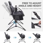 EVER ADVANCED Padded Hammock Camping Chair, Oversized Heavy Duty Swing Chair with Detachable Cup Holder, Portable Folding Rocking Camping Chair for Outdoor&Indoor, Support Up to 400lbs, Grey - Image 4