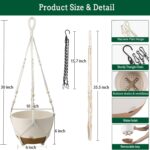 Hanging Planter Self Watering 10 Inch, 2 Pack Indoor Outdoor Hanging Baskets, Hanging Flower Pots with Drainage Hole & 2 Kinds of Plant Hangers for Garden Home Decor(Cream)… - Image 2