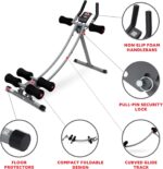 Sunny Health & Fitness Waist Trainer Ab Roller with Elbow Support, Training Wheels, Foldable for Home Gym, Abdominal Exercises, Core Strength, Glute Trainer, Crunch Workouts, Exercise Equipment - Image 5