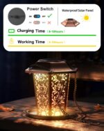 Solar Bird Feeders for Outdoors Hanging - Premium Grade Metal Bird Feeder, Chew-Proof, Weather and Water Resistant Wild Bird feeders, Outside and Garden Decoration-New - Image 4