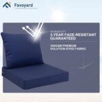Favoyard Outdoor Seat Cushion Set 24 x 24 Inch Waterproof & Fade Resistant Patio Furniture Cushions with Removable Cover, Handle and Adjustable Straps for Chair Sofa Couch - Image 5