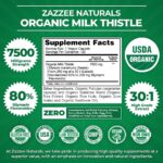 Zazzee USDA Organic Milk Thistle 30:1 Extract, 7500 mg Strength, 120 Vegan Capsules, 80% Silymarin Flavonoids, Standardized and Concentrated 30X Extract, 100% Vegetarian, All-Natural and Non-GMO - Image 3