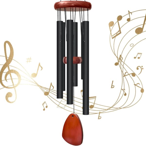 28" Wind Chimes for Outside. Deep Tone Lovely Wind Chimes with 6 Aluminum Tubes Courtyard Decoration. Windchimes Outdoor Create an Enjoyable Atmosphere & Give Mom a Gift