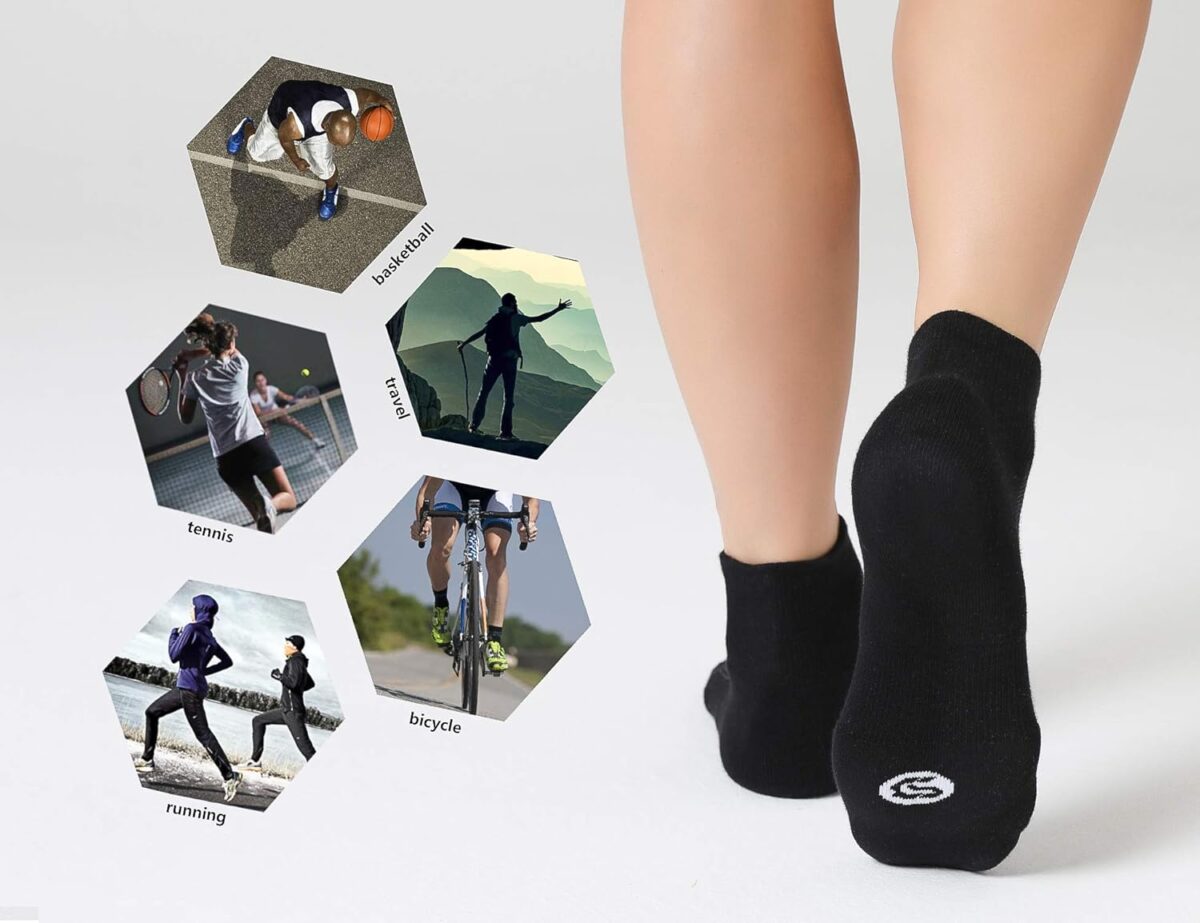 CelerSport 6 Pack Men's Ankle Socks with Cushion, Sport Athletic Running Socks - Image 6