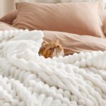 Bedsure White Throw Blanket for Couch - GentleSoft Cozy Soft Blankets for Women, Cute Small Fleece Throws for Girls, Birthday Gifts for Women, Mothers Day Decor Gifts for Mom, Off White, 50x60 Inches - Image 3