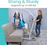 Vive Hydraulic Patient Lift for Home Use with Sling - Portable, Medical Patient Transfer Lift System - Sit to Stand Lift Assist for Elderly - Floor & Fall Elderly Lift - for Car, Wheelchair & Bed - Image 6