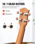 Donner Concert Ukulele Beginner Mahogany 23 Inch Ukelele Kit with Free Online Lesson Gig Bag Strap Nylon String Tuner Picks Cloth DUC-1 Gift Choice - Image 4