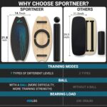 Sportneer Balance Board - 7 Modes Wobble Board with Adjustable Stoppers - Exercise Balancing Stability Trainer for Improve Balance, Surf Trainer & Physical Therapy - Roller and 2.8'' Ball Included - Image 3