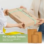 Wood Cutting Board for Kitchen - Reversible Bamboo Cutting Boards Gift Set of 3 with Juice Groove, Wooden Chopping Board for Meat, Fruit, Vegetables & Cheese (Pre Oiled, Natural) - Image 6